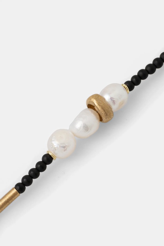Doplnky Náramok ručne vytvorený z pozláteného striebra s vyšľachtenou perlou a hematitom Answear Lab WS25.AKD007 čierna