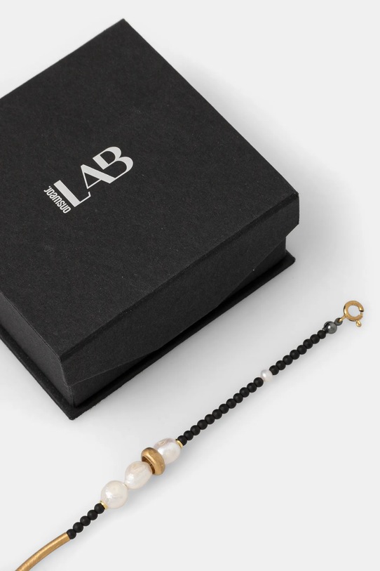 Answear Lab brățară handmade, din argint placat cu aur, cu perle de cultură și hematite WS25.AKD007 negru