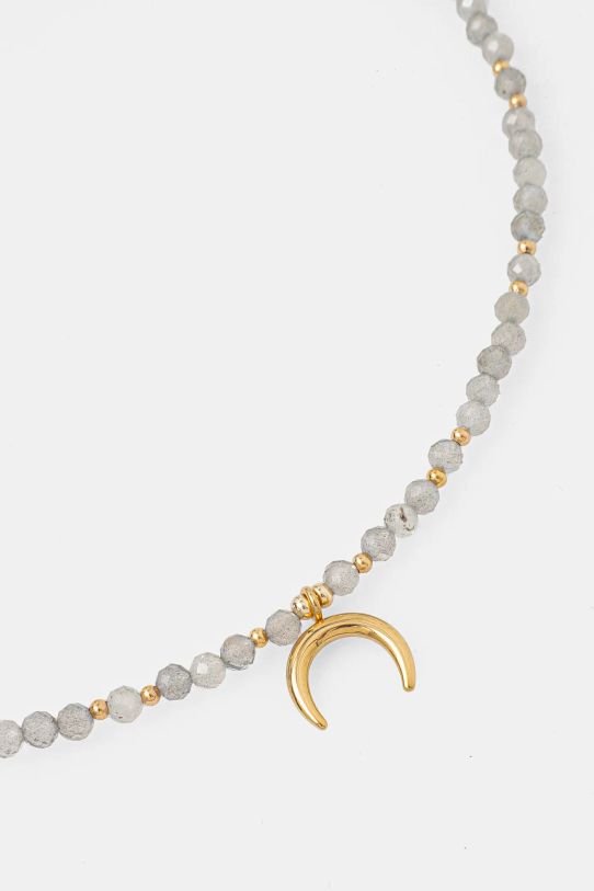 Doplnky Náhrdelník s labradoritom lunula, ručná práca Answear.LAB WS25.AKD00C biela