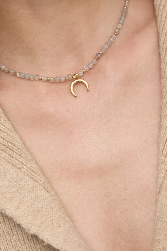 Náhrdelník s labradoritom lunula, ručná práca Answear.LAB WS25.AKD00C