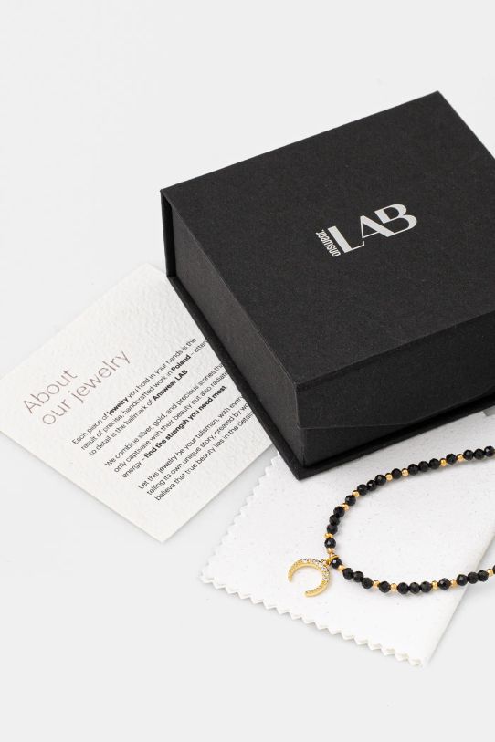 Náhrdelník s turmalínom lunula, ručná práca Answear.LAB čierna WS25.AKD00D