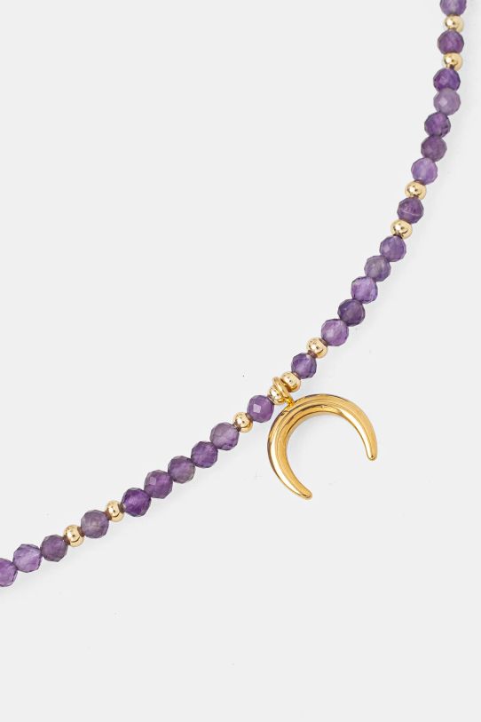 Doplnky Náhrdelník s ametystom lunula, ručná práca Answear.LAB WS25.AKD00E fialová