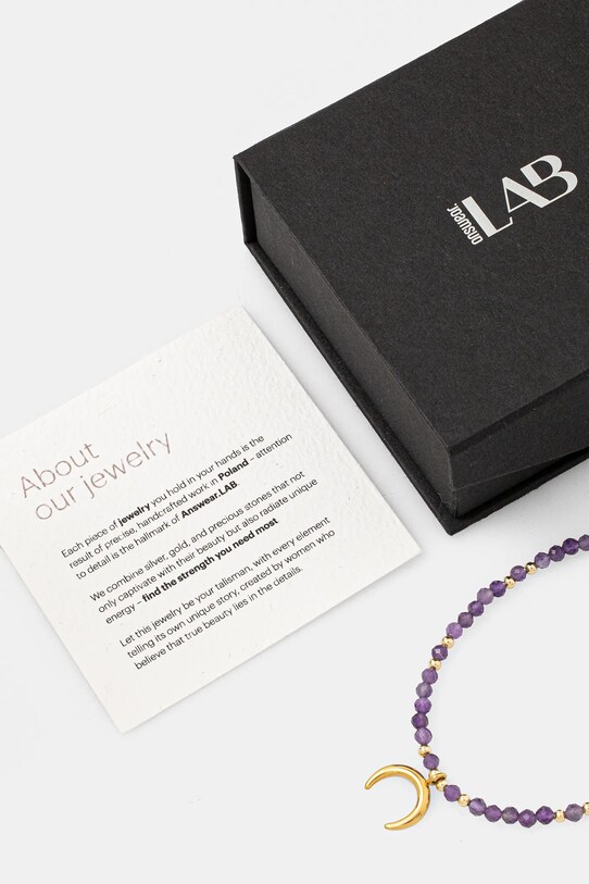 Náhrdelník s ametystom lunula, ručná práca Answear.LAB fialová WS25.AKD00E
