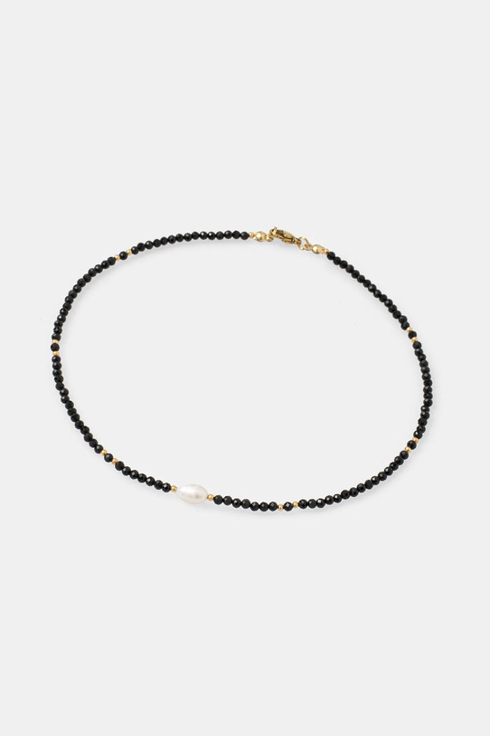 Answear Lab colier cu perle de cultură și turmalină, realizat manual WS25.AKD00J negru WS25