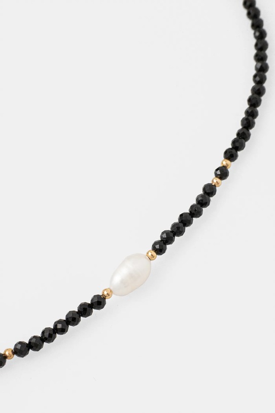 Accesorii Answear Lab colier cu perle de cultură și turmalină, realizat manual WS25.AKD00J negru