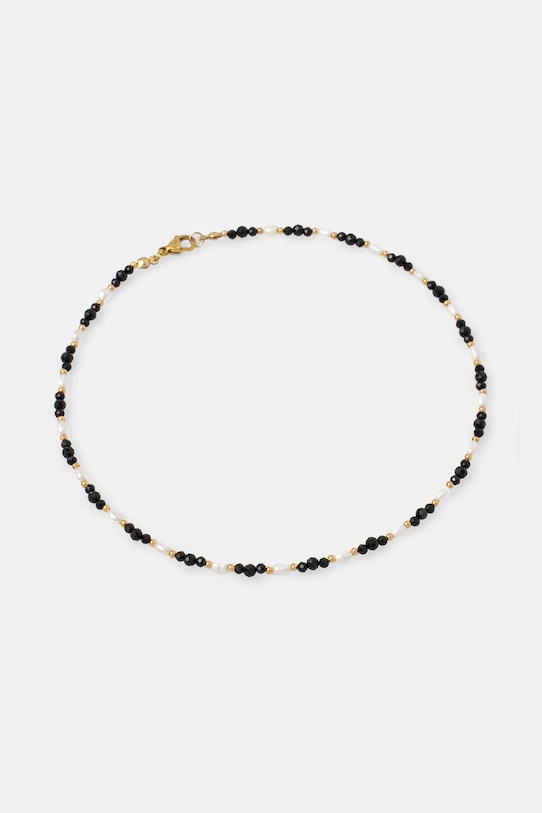 Answear Lab colier cu perle de cultură și turmalină, realizat manual WS25.AKD00K negru WS25