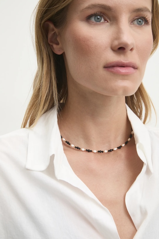 Answear Lab colier cu perle de cultură și turmalină, realizat manual WS25.AKD00K