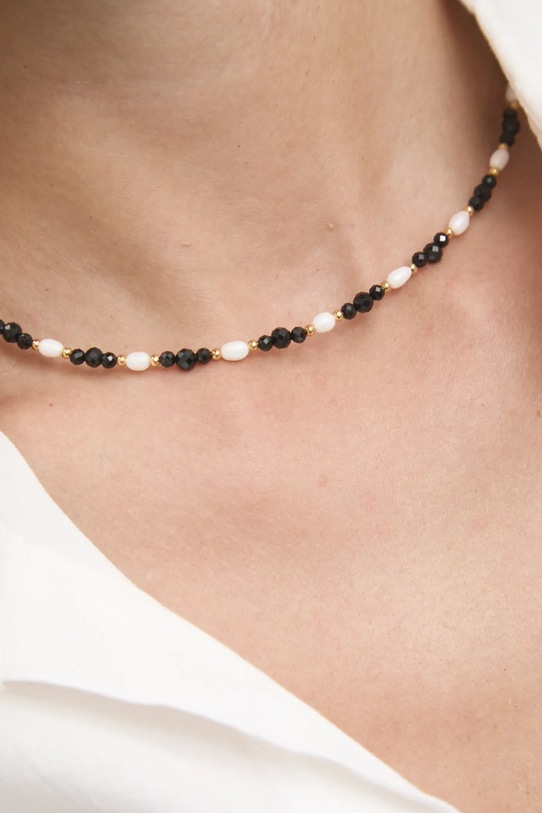 Answear Lab colier cu perle de cultură și turmalină, realizat manual WS25.AKD00K