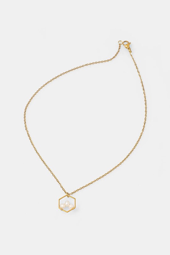 Answear Lab colier cu perle de cultura, lucrat manual WS25.AKD00L aur WS25