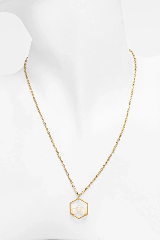 Answear Lab colier cu perle de cultura, lucrat manual WS25.AKD00L aur