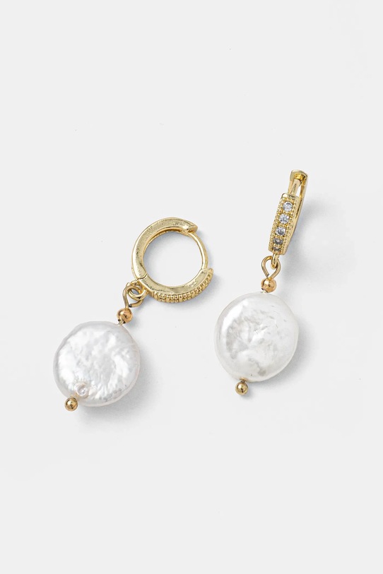 Uhani z gojenim biserom, ročno izdelani Answear.LAB WS25.AKD00R zlata WS25