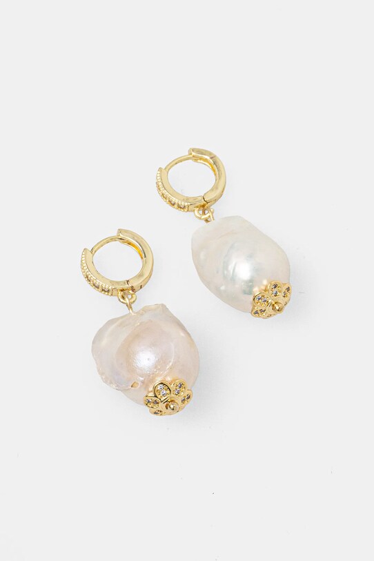 Uhani z gojenim biserom, ročno izdelani Answear.LAB WS25.AKD00S zlata WS25