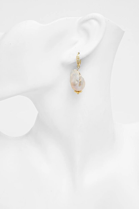 Uhani z gojenim biserom, ročno izdelani Answear.LAB WS25.AKD00S zlata