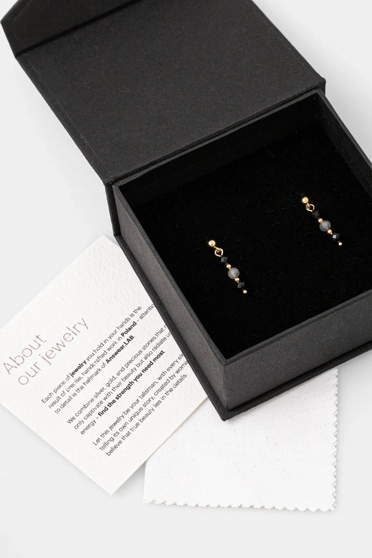 Χειροποίητα σκουλαρίκια με τουρμαλίνη και λαμπραντορίτη Answear.LAB χρυσαφί WS25.AKD00T