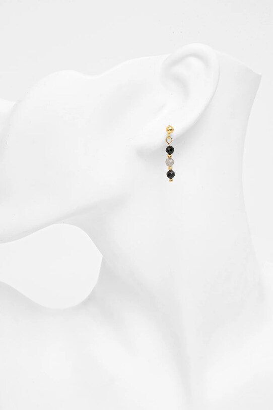 Χειροποίητα σκουλαρίκια με τουρμαλίνη και λαμπραντορίτη Answear.LAB WS25.AKD00T χρυσαφί