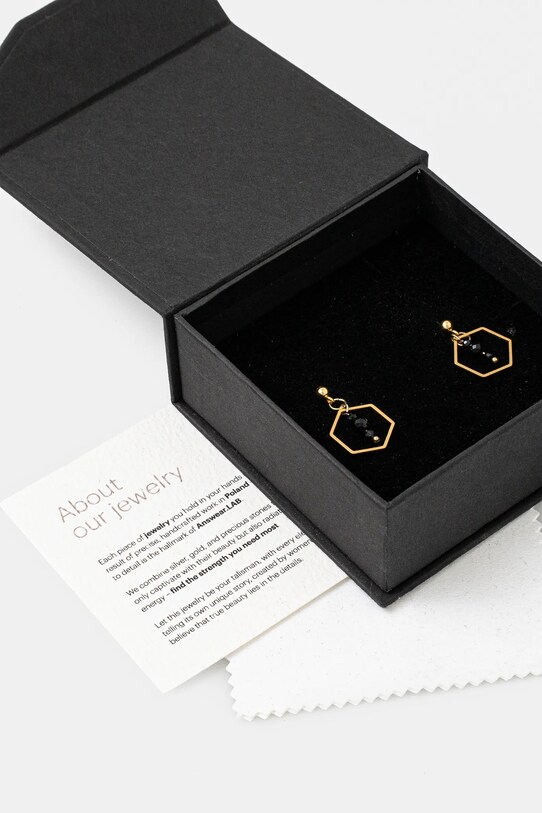 Χειροποίητα σκουλαρίκια από τουρμαλίνη Answear.LAB χρυσαφί WS2.AKD00Y