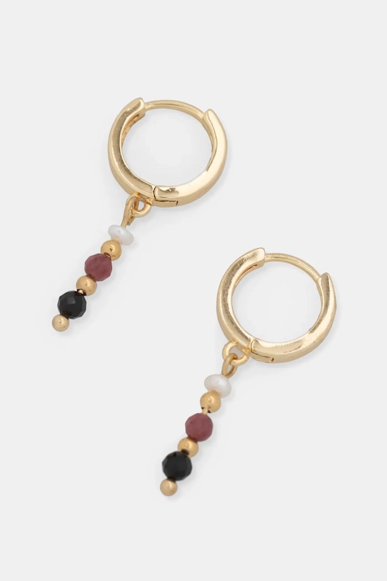 Сережки ручної роботи з культивованою перлиною, родонітом і турмаліном Answear.LAB натуральний камінь золотий WS25.AKD00Z