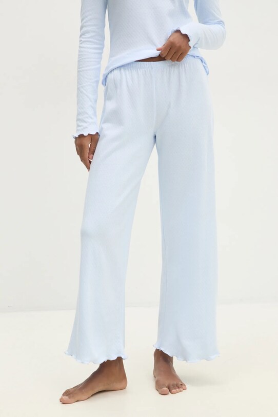 Answear Lab pijamale de bumbac albastru WS25.BID003