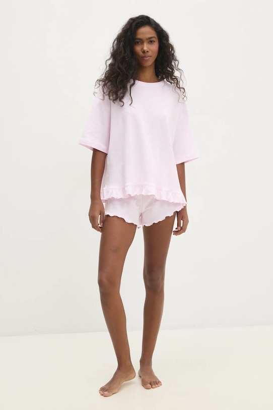 Одежда Хлопковая пижама Answear.LAB WS25.BID006 розовый