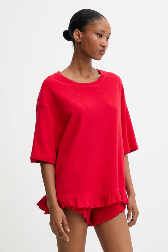 Answear Lab piżama bawełniana WS25.BID006 czerwony WA00