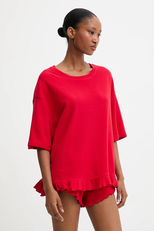 Answear Lab piżama bawełniana WS25.BID006 czerwony WA00