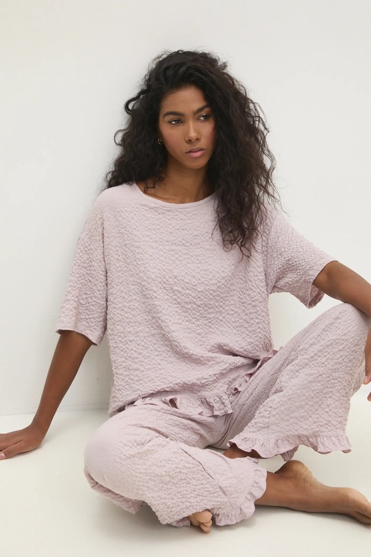 Pyžamo Answear.LAB sada růžová WS25.BID008