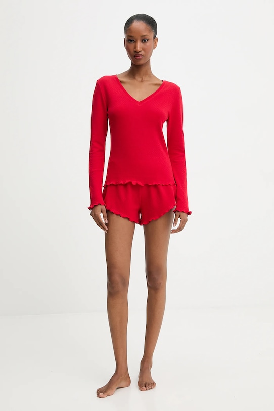 Answear Lab piżama bawełniana WS25.BID00B czerwony