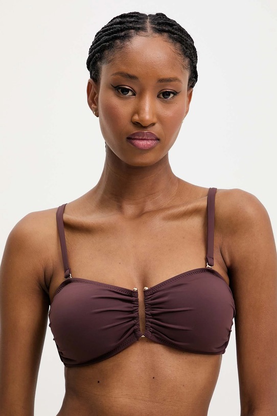 Купальний бюстгальтер Answear.LAB з кісточками коричневий hwb212.W9.G.FLK