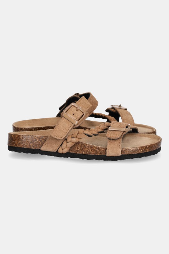 Answear Lab papuci din piele TX.2411 bej WS25