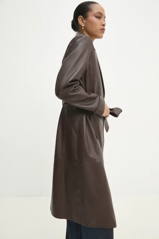 Answear.LAB cappotto in pelle marrone WS25.KPD003