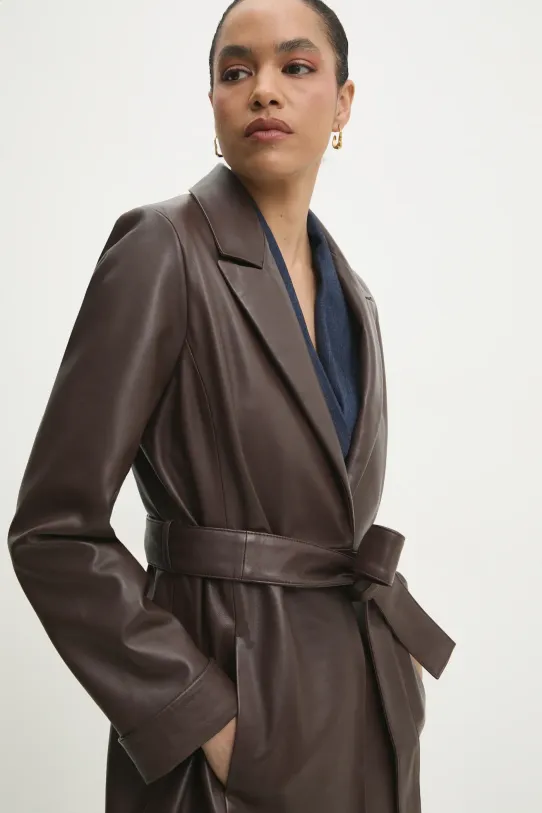 Answear.LAB cappotto in pelle WS25.KPD003 marrone