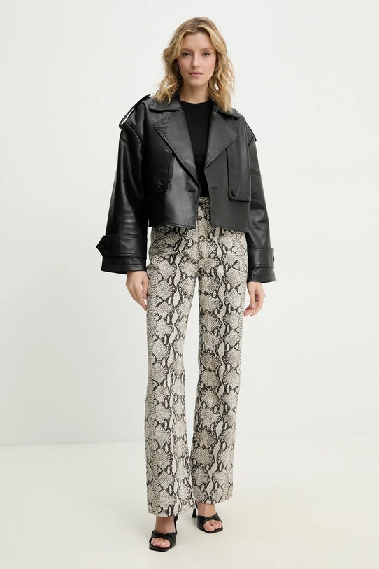 Answear Lab geaca ramones de piele WS25.KUD001 negru WS25