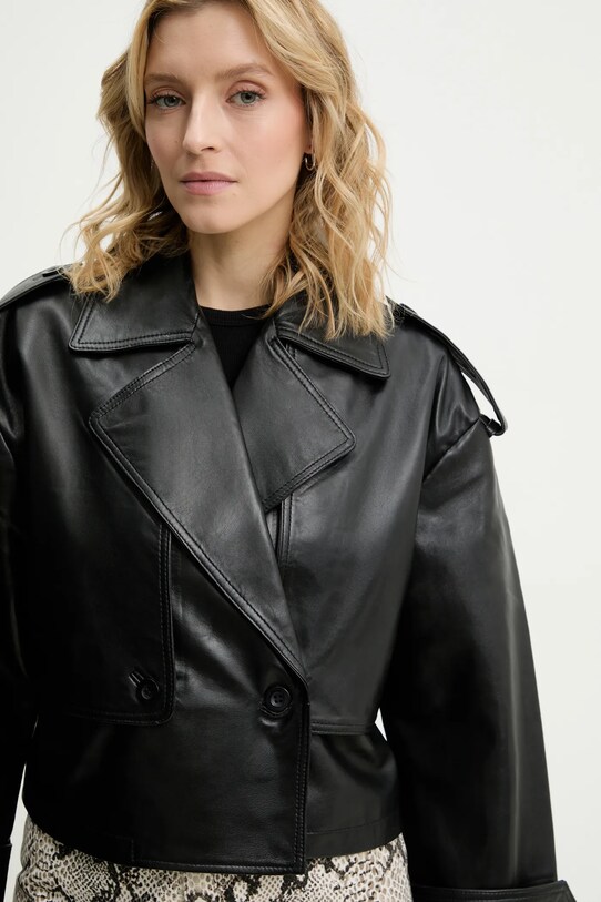 Answear Lab geaca ramones de piele negru WS25.KUD001