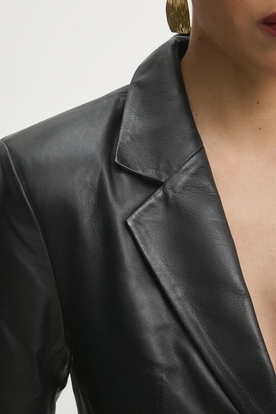 Кожаный пиджак Answear Lab WS25.KZD004 чёрный
