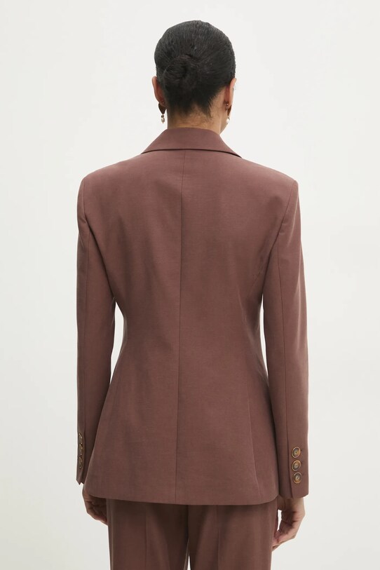 Odzież Answear.LAB marynarka taliowana z chustą WS25.KZD006 brązowy