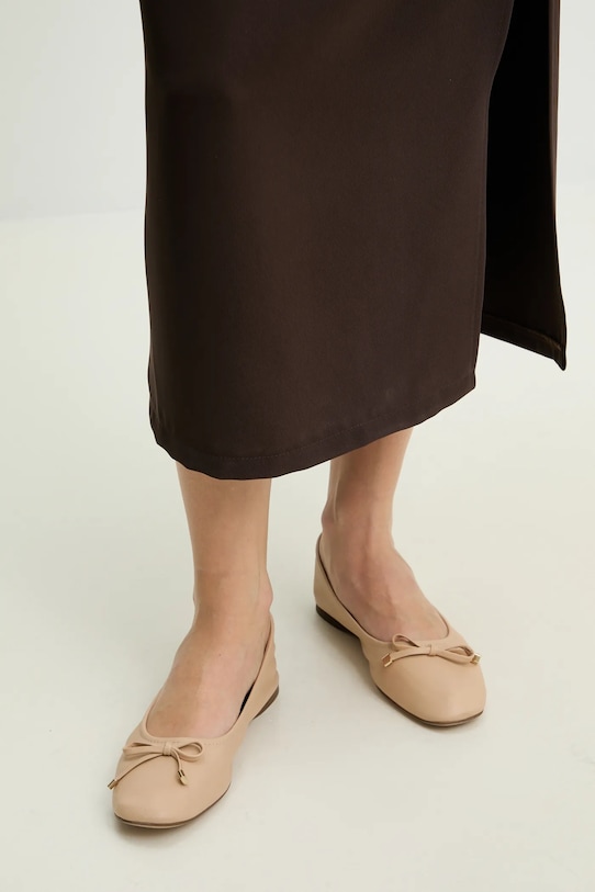 Answear.LAB baleriny skórzane beżowy 33902