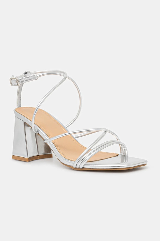 Sandály Answear.LAB imitace kůže stříbrná DANDELION2
