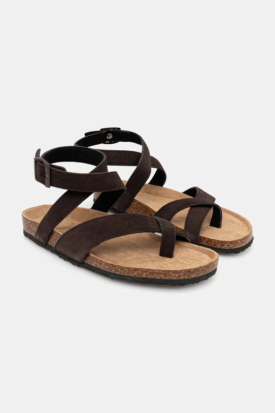 Answear Lab sandale din piele intoarsa piele întoarsă maro WS24.OBD01S