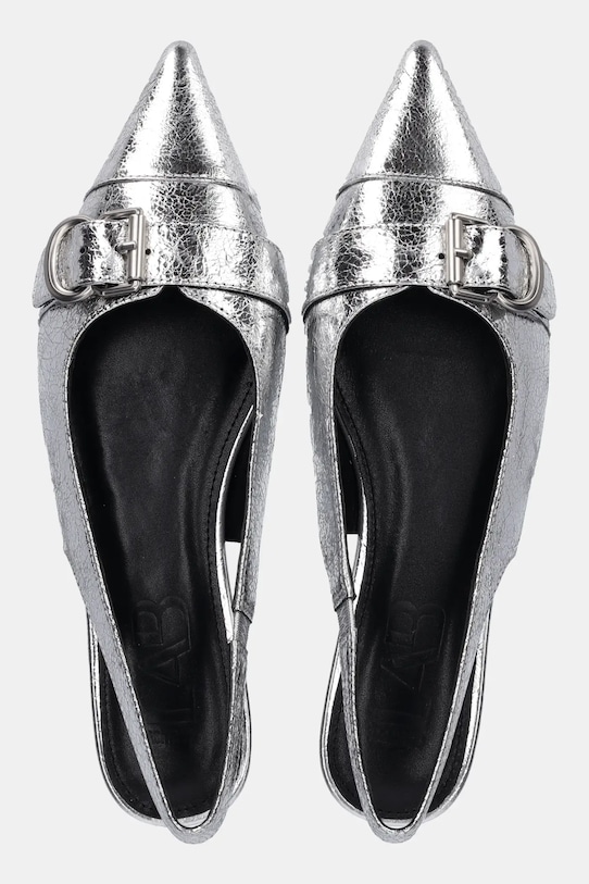 Answear.LAB baleriny skórzane srebrny LT593.911.2