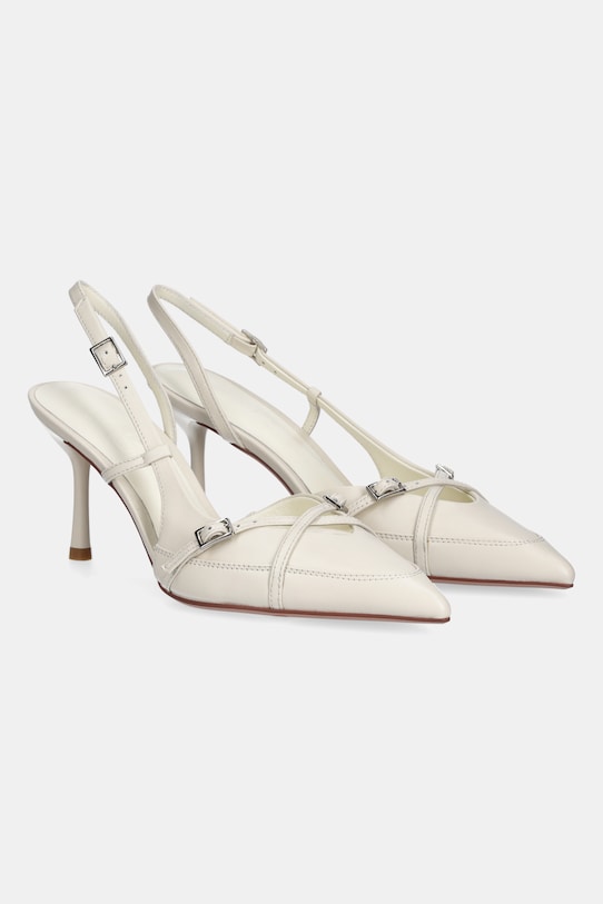 Answear Lab stilettos de piele subțire alb LT24070P.1