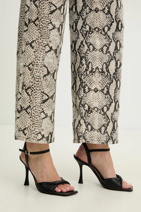 Answear Lab sandali in pelle pelle fiore nero 146309