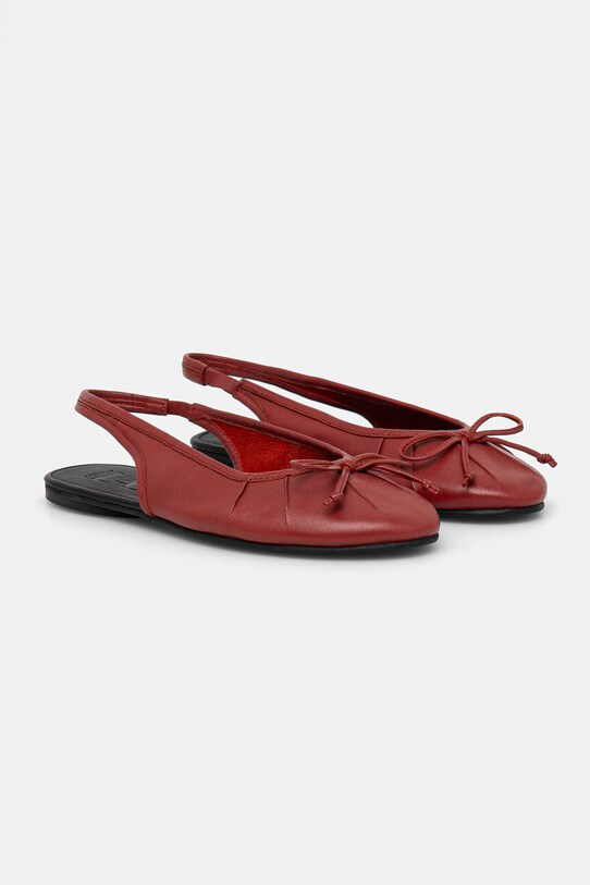 Answear Lab balerini de piele piele rosu 19118