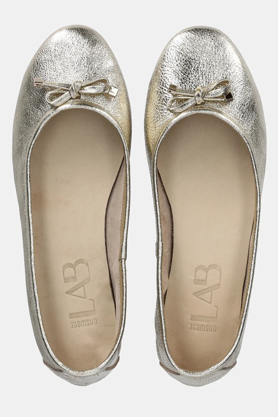 Answear.LAB baleriny skórzane złoty 21655.OS