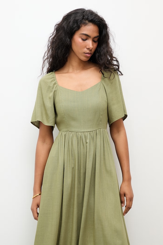 Answear Lab rochie din in verde 8868.k.flk
