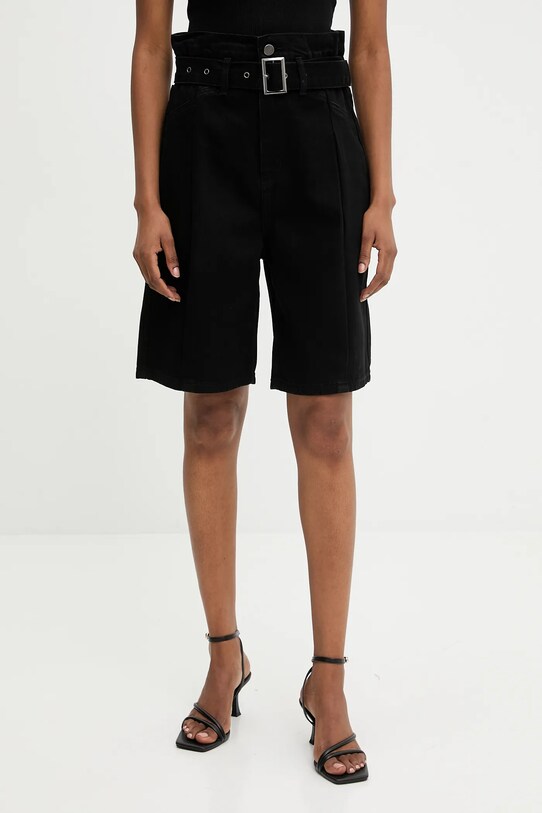 Answear Lab pantaloni scurti jeans jeans negru l20055.1.flk