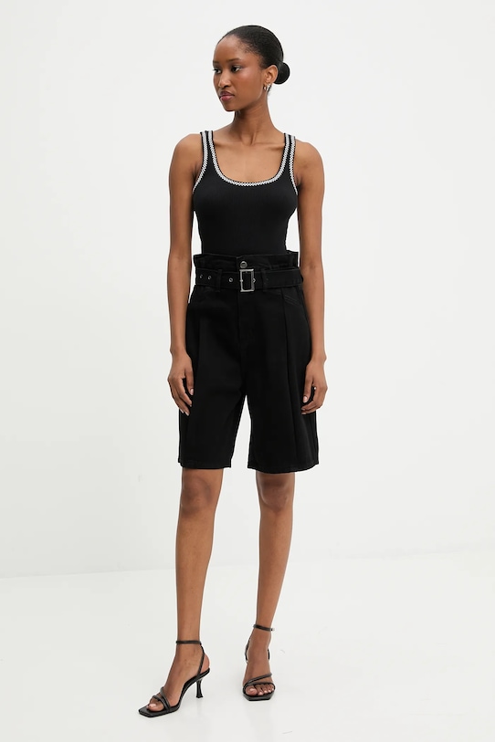 Answear Lab pantaloni scurti jeans l20055.1.flk negru WS25