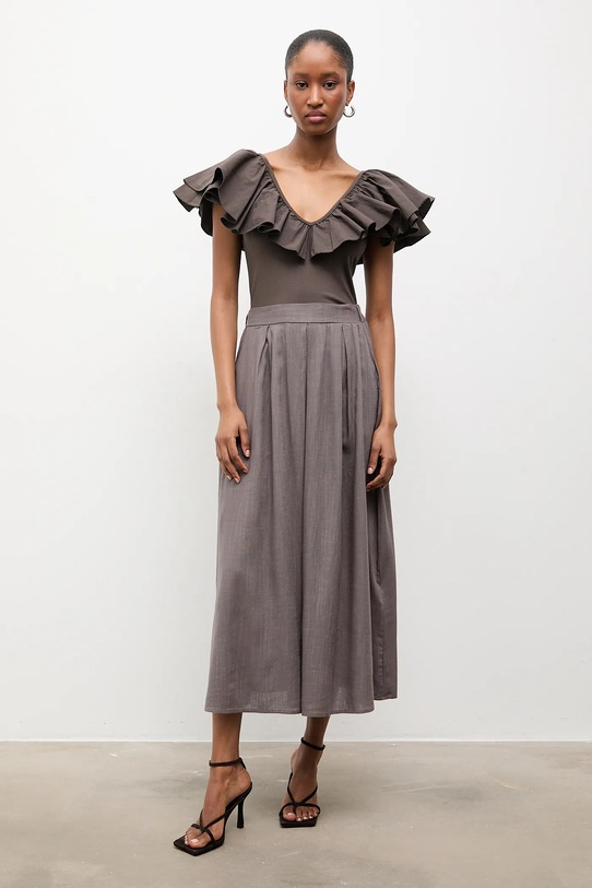 Памучна блуза Answear.LAB 55420.iak кафяв WS26