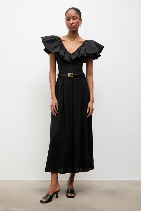 Памучна блуза Answear.LAB 55420.iak черен WS26