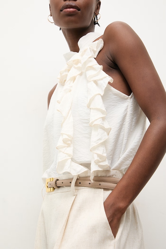 Answear.LAB bluzka damska z wiskozą beżowy WS26-BDD013