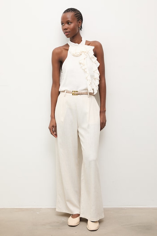 Answear.LAB bluzka damska z wiskozą WS26-BDD013 beżowy WS26